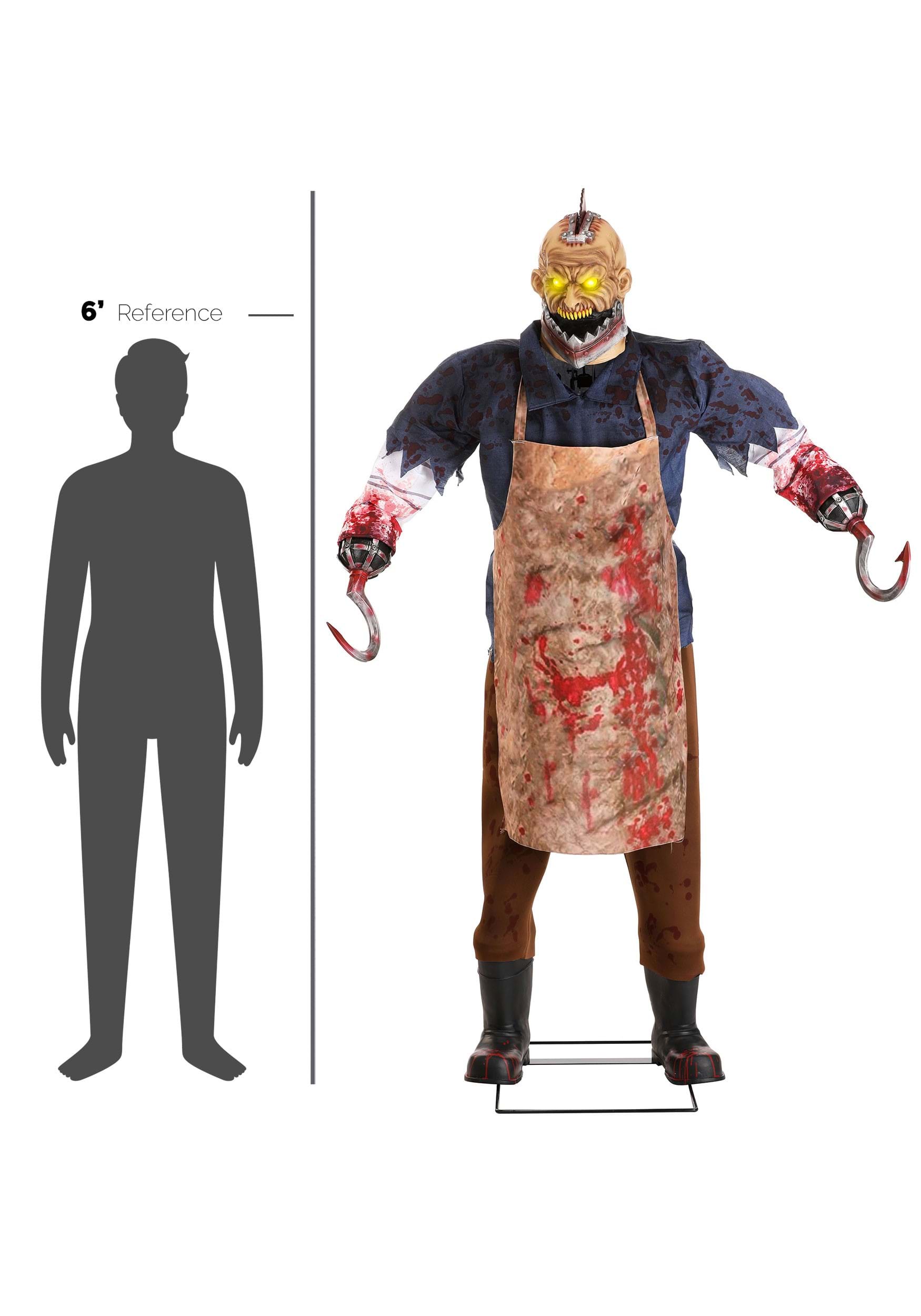 7.5ft Bloody Buzzhead Butcher Animatronic d'Halloween