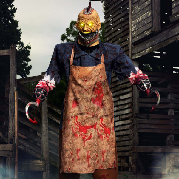 Bloody Buzzhead Butcher Animated Halloween Prop
