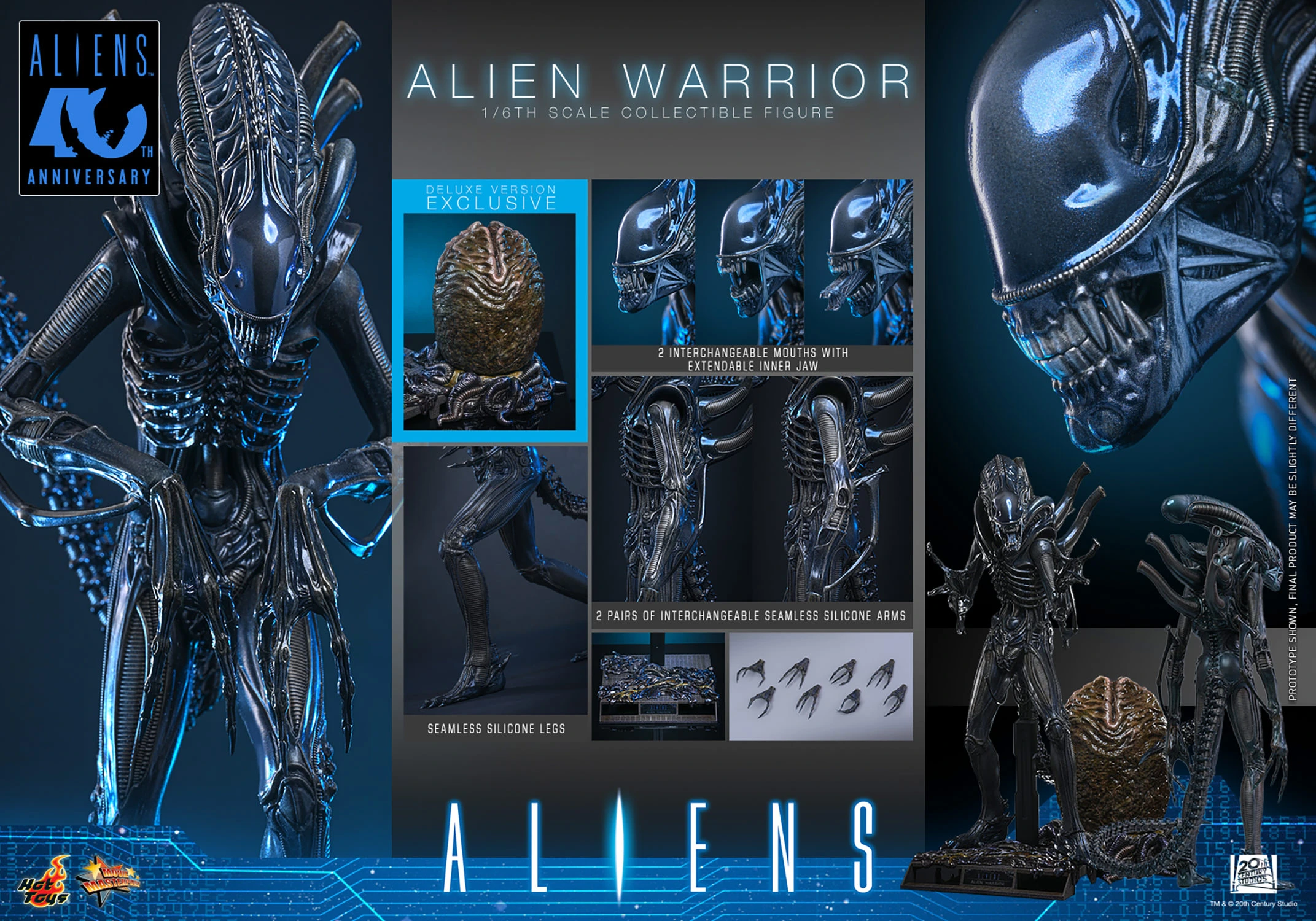 Hot Toys Aliens - Xenomorph Alien Krieger Deluxe Edition 1/6 Skala Actionfigur