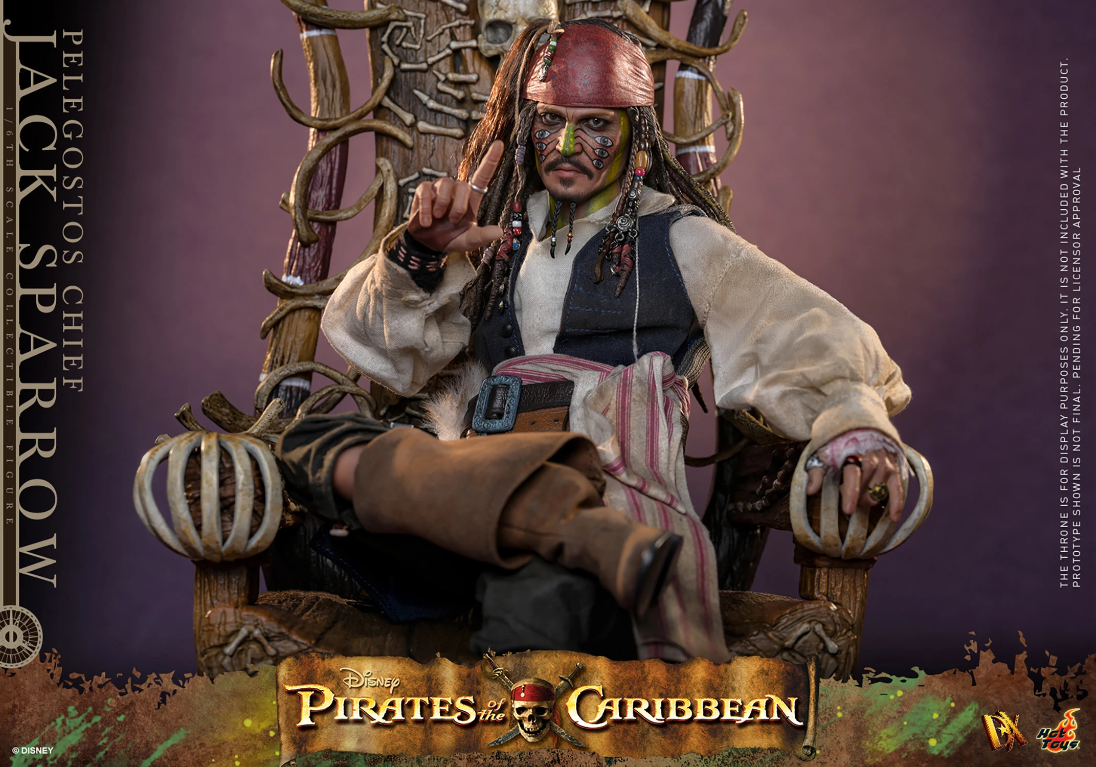 Hot Toys Fluch der Karibik: Am Ende der Welt - Häuptling Pelegostos Jack Sparrow 1/6 Actionfigur