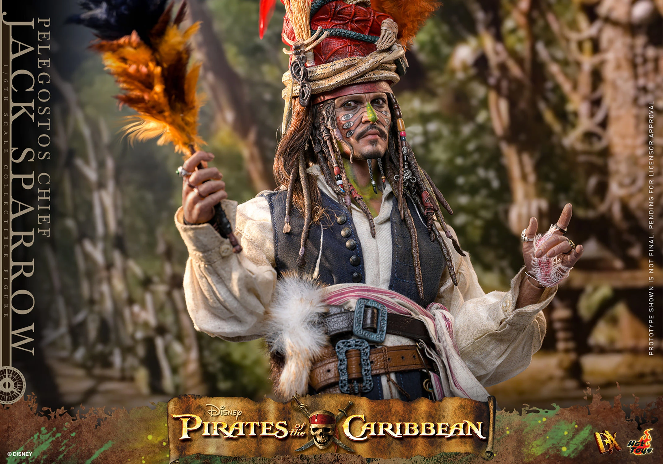 Hot Toys Fluch der Karibik: Am Ende der Welt - Häuptling Pelegostos Jack Sparrow 1/6 Actionfigur