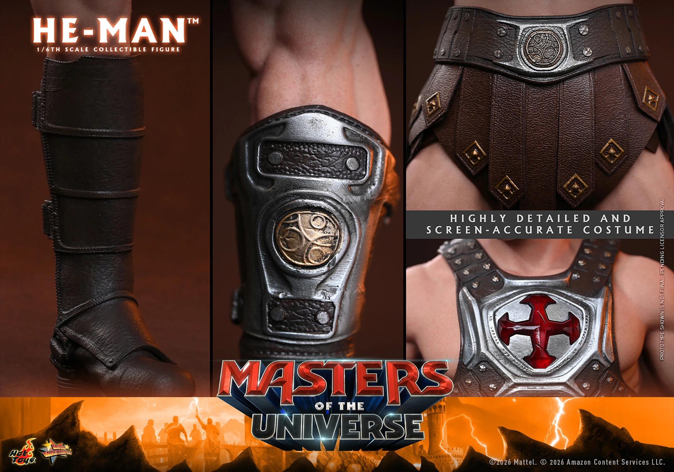 Figurine d'action Maîtres de l'Univers Hot Toys – He-Man à l'échelle 1/6