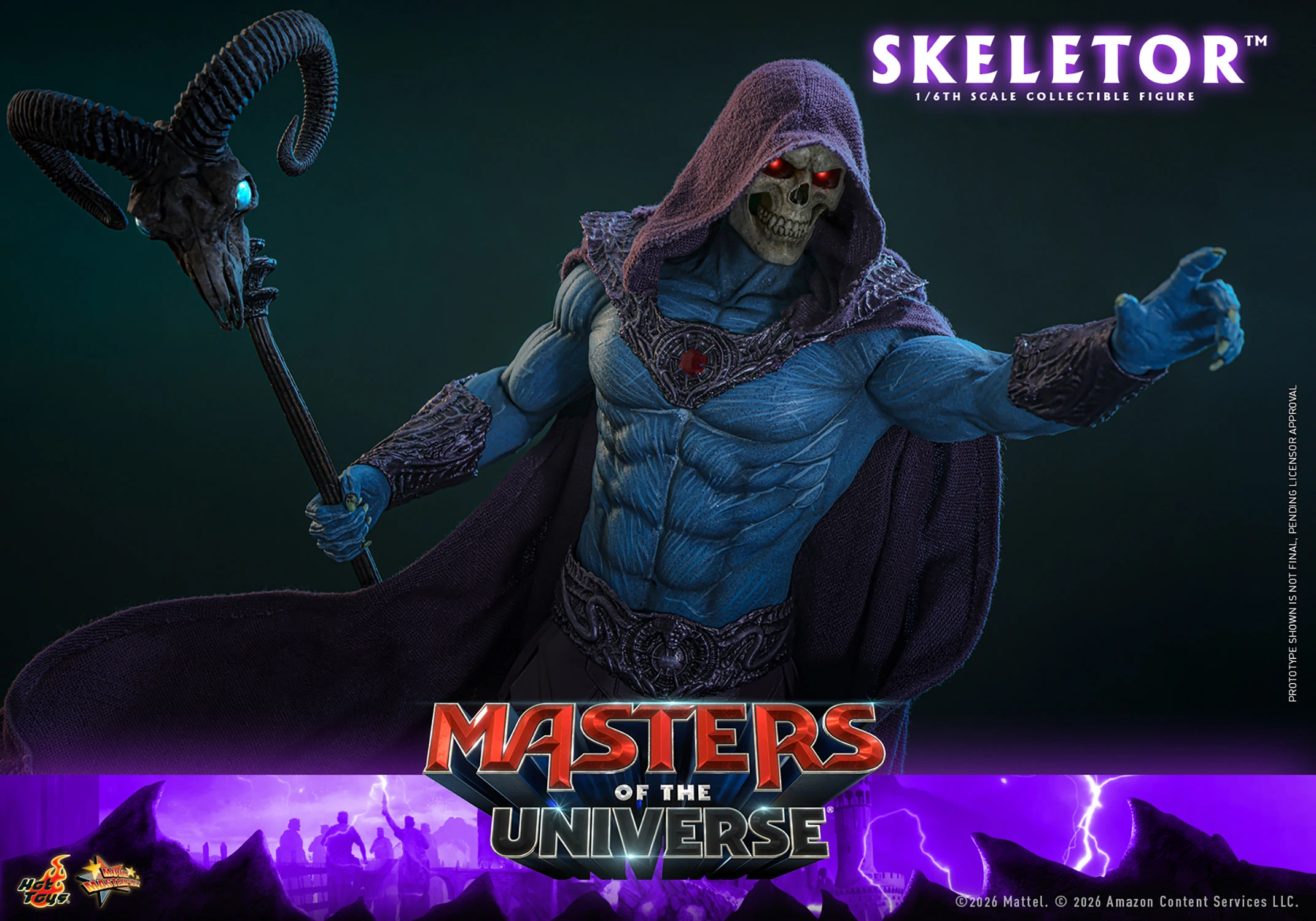 Figurine d'action Skeletor à l'échelle 1/6 de la maîtrise des univers Hot Toys