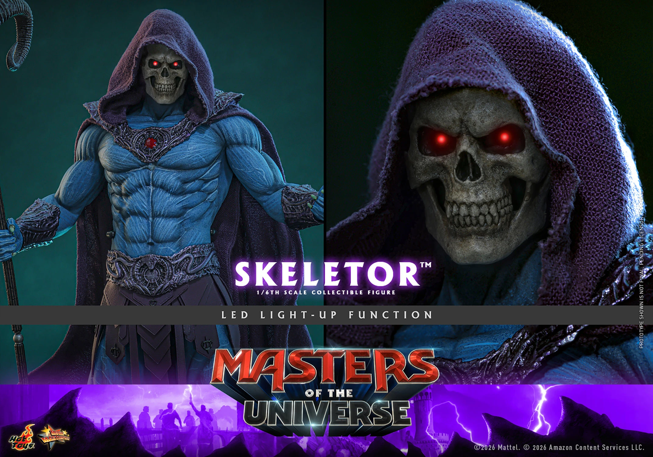 Figurine d'action Skeletor à l'échelle 1/6 de la maîtrise des univers Hot Toys