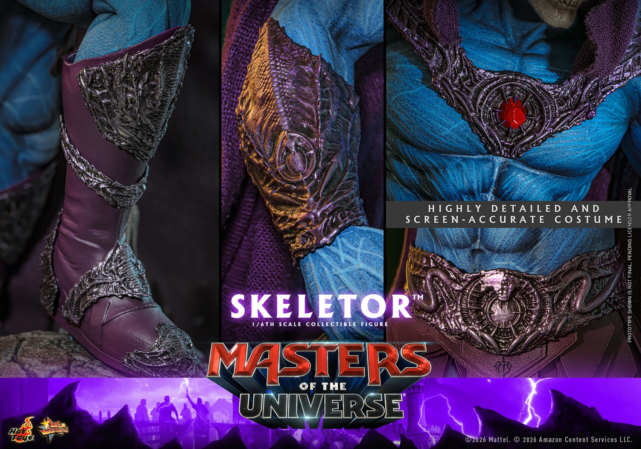 Figurine d'action Skeletor à l'échelle 1/6 de la maîtrise des univers Hot Toys