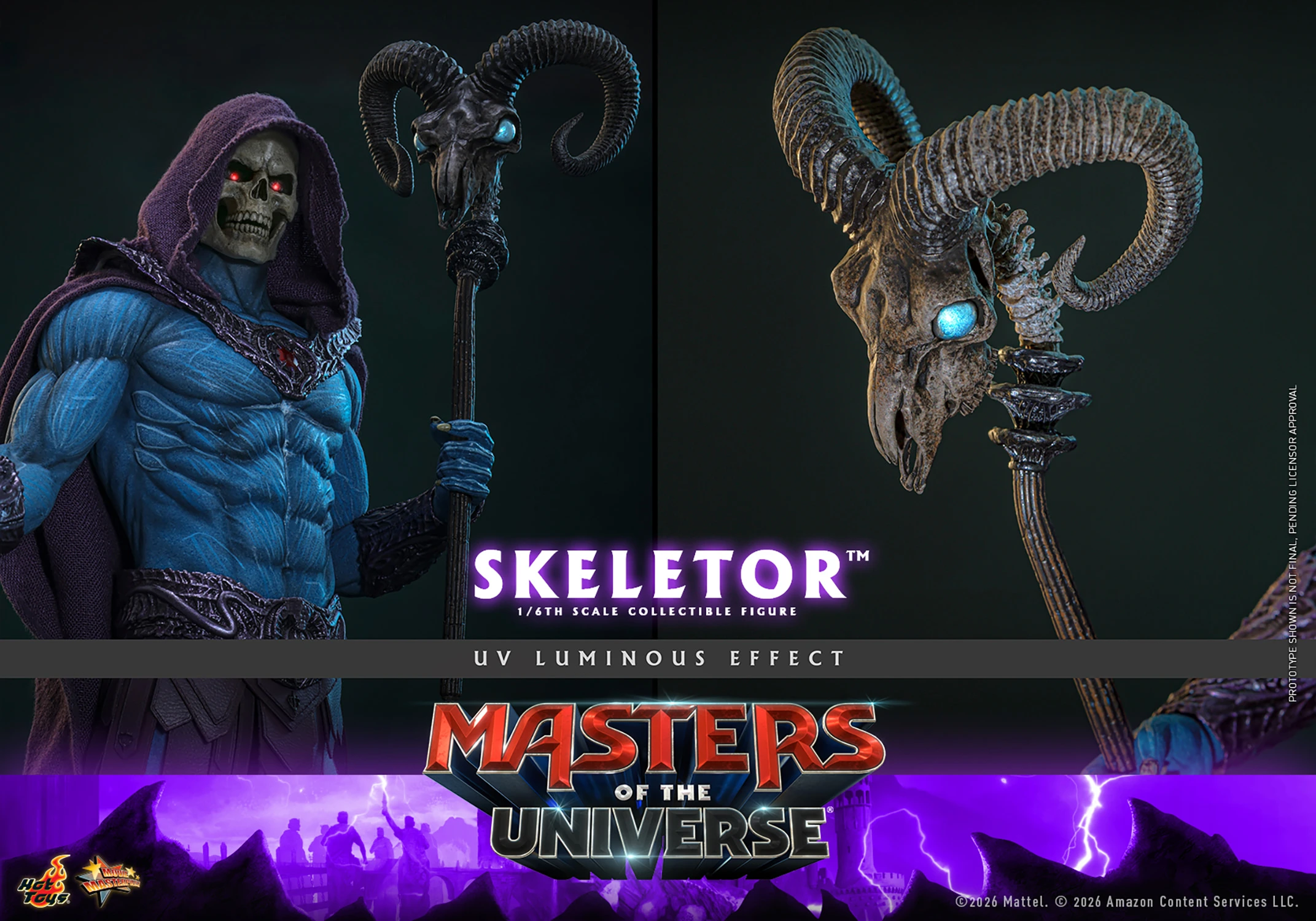 Figurine d'action Skeletor à l'échelle 1/6 de la maîtrise des univers Hot Toys