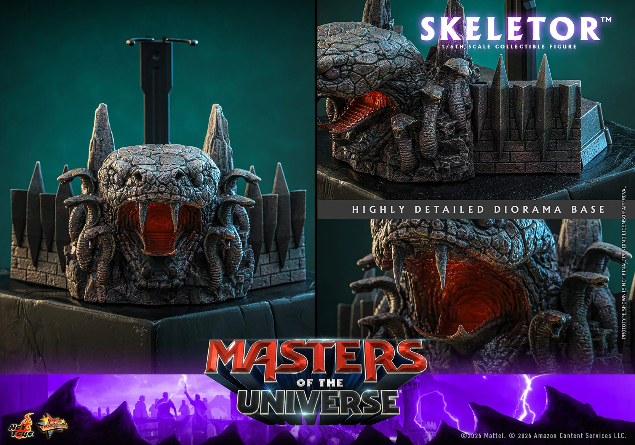 Figurine d'action Skeletor à l'échelle 1/6 de la maîtrise des univers Hot Toys