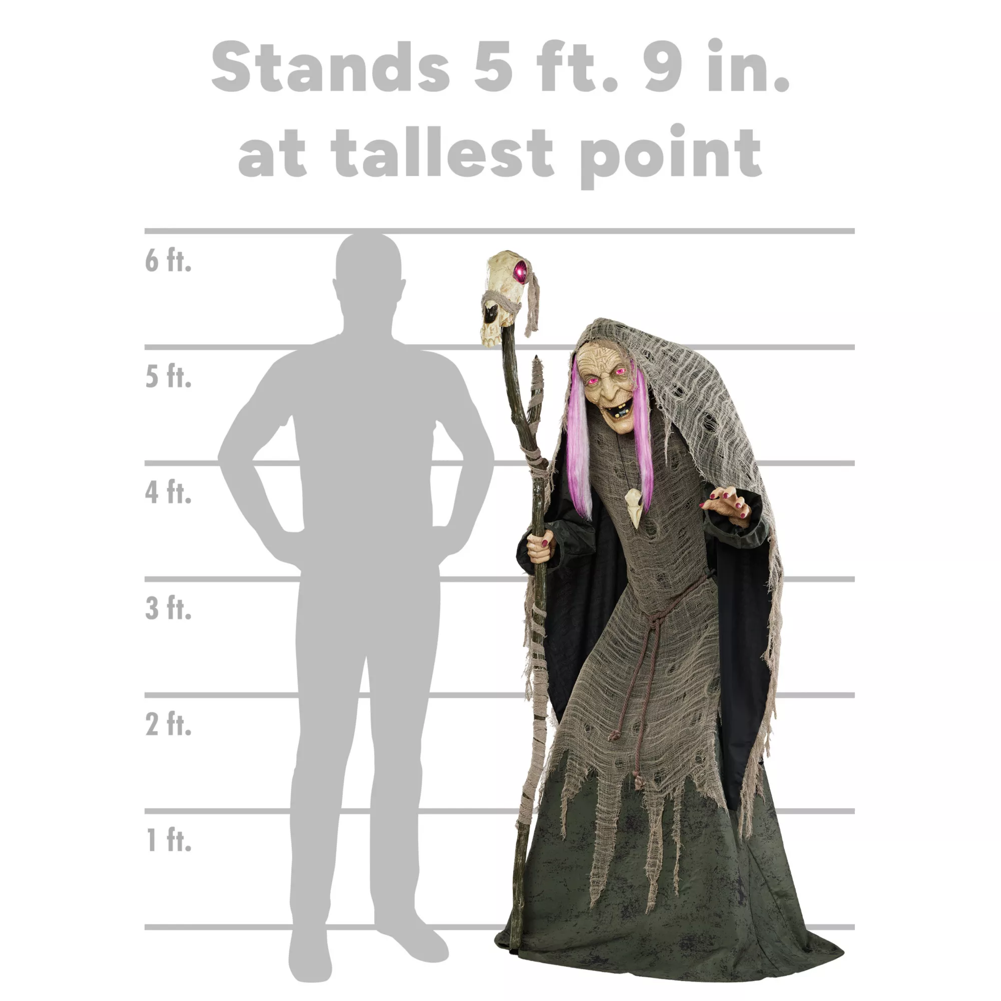 5.8ft Willow Witch Halloween Animatronic (Spirit Halloween)
