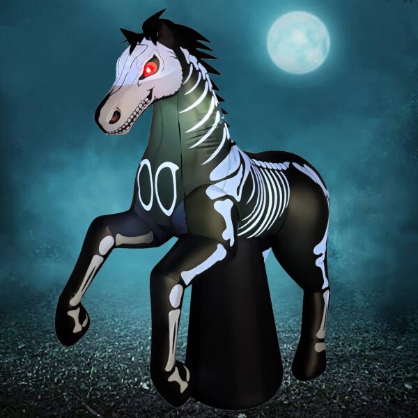 Cheval squelette gonflable lumineux de 6,2 pieds