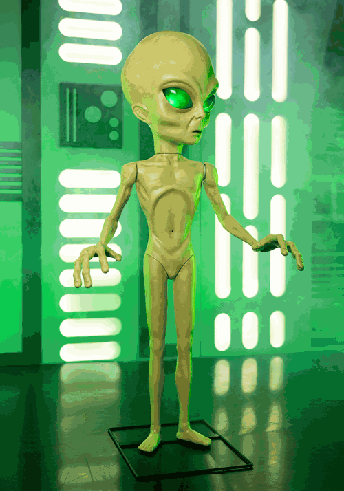 4.5ft Area 51 Roswell Alien Halloween Animatronic