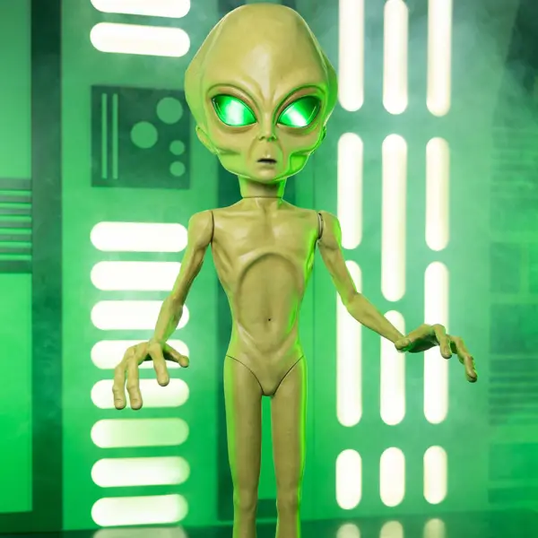 Area 51 Grüner Roswell Alien Animiertes Halloween-Requisit