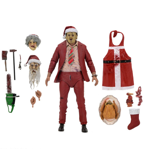 NECA Massacre à la tronçonneuse - Figurine articulée ultime Leatherface Père Noël à l'échelle 7"