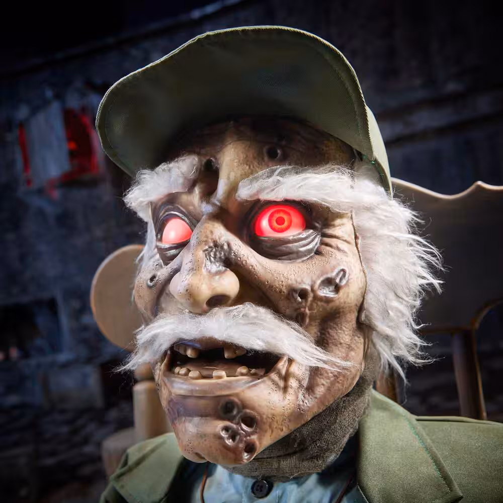 6.5ft Dead Water Fisherman in Rocking Chair Halloween Animatronic