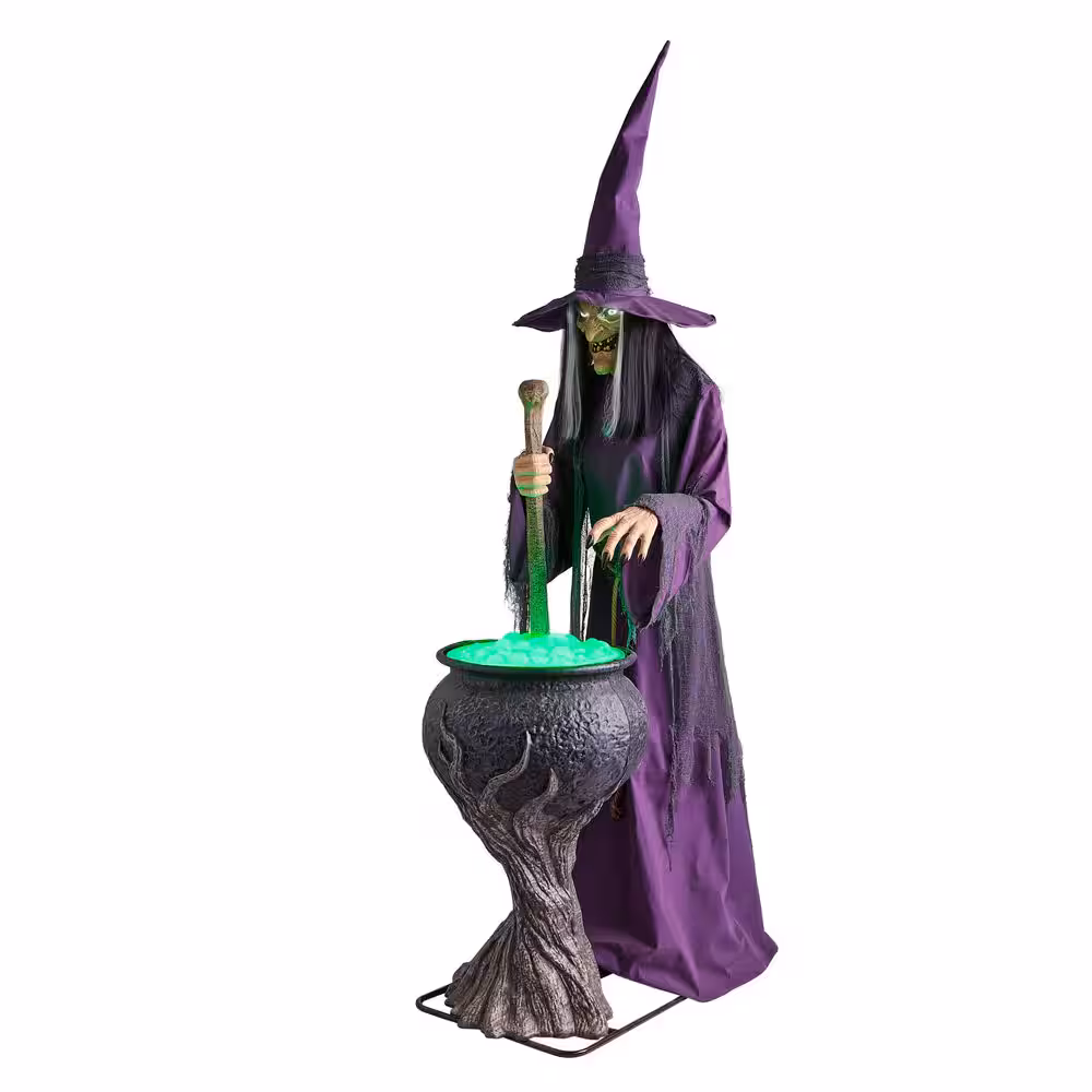 8ft Brewing Witch Halloween Animatronic