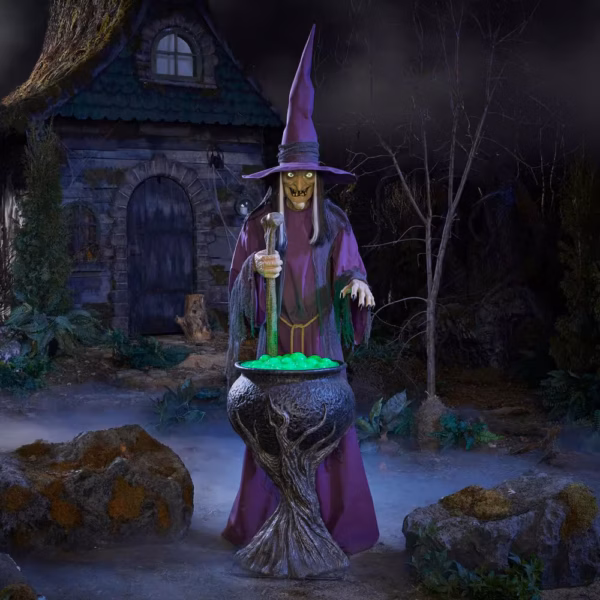 8ft Brewing Witch Halloween Animatronic