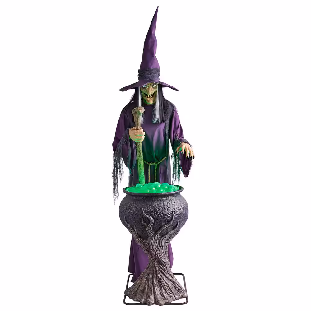 8ft Brewing Witch Halloween Animatronic