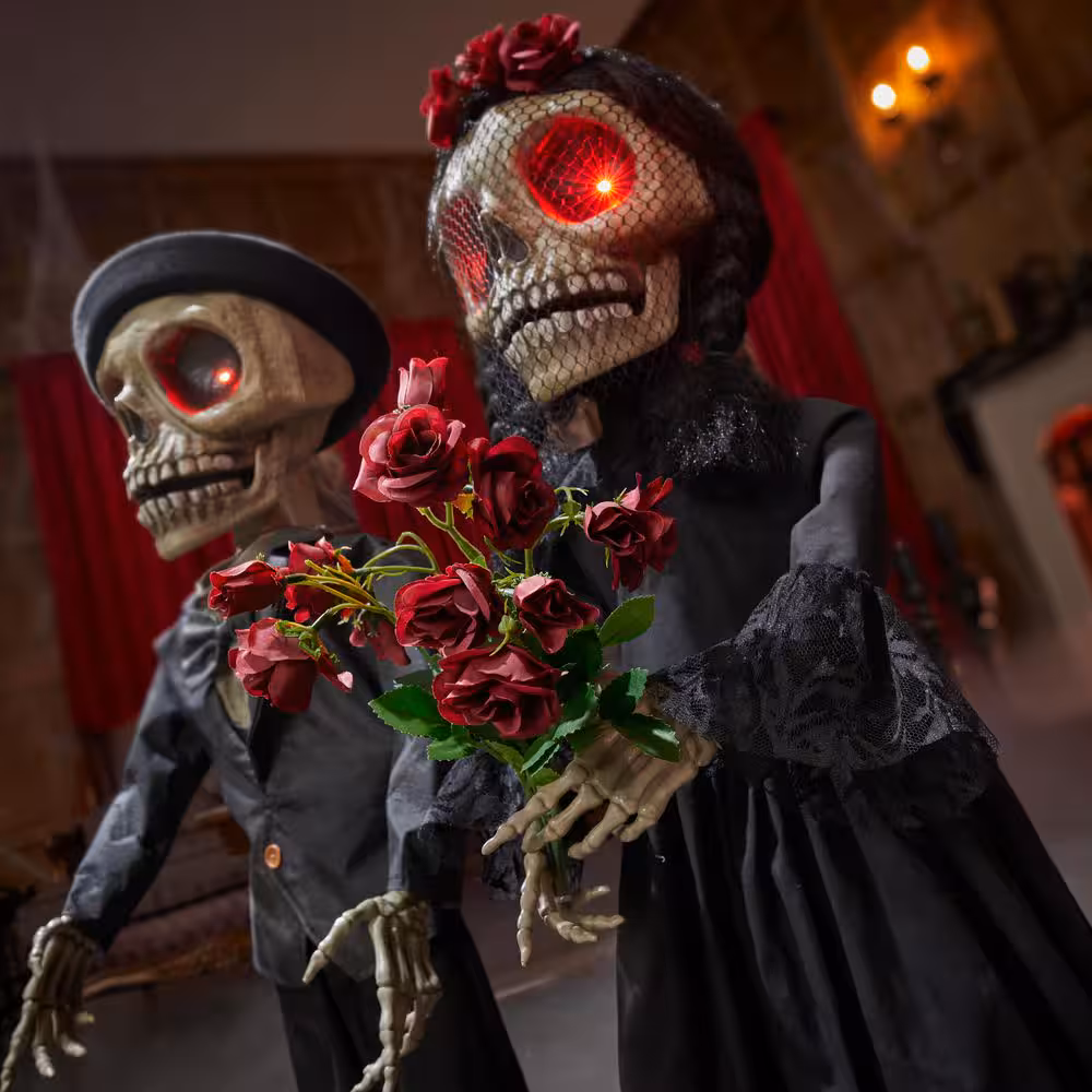 3 Fuß (ca. 91 cm) zweiteilige 'Bis dass der Tod uns scheidet"-Duo-Halloween-Animatronik