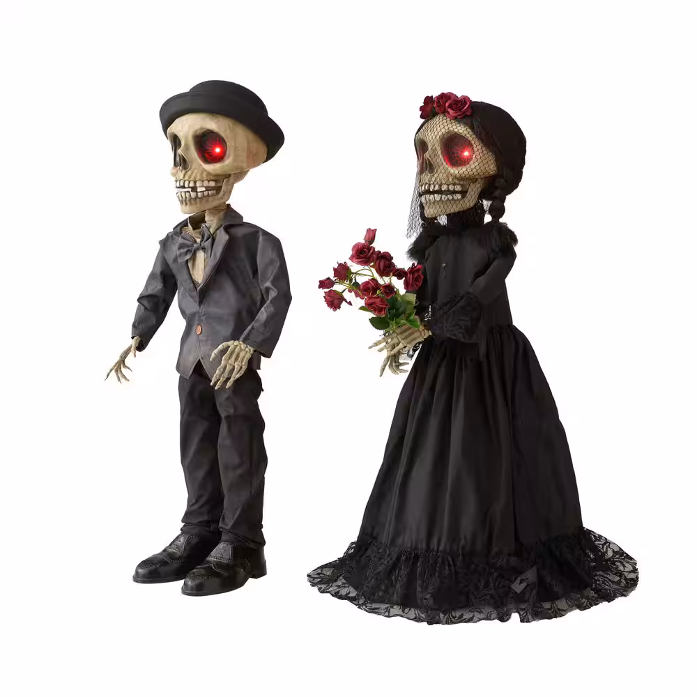 3 Fuß (ca. 91 cm) zweiteilige 'Bis dass der Tod uns scheidet"-Duo-Halloween-Animatronik
