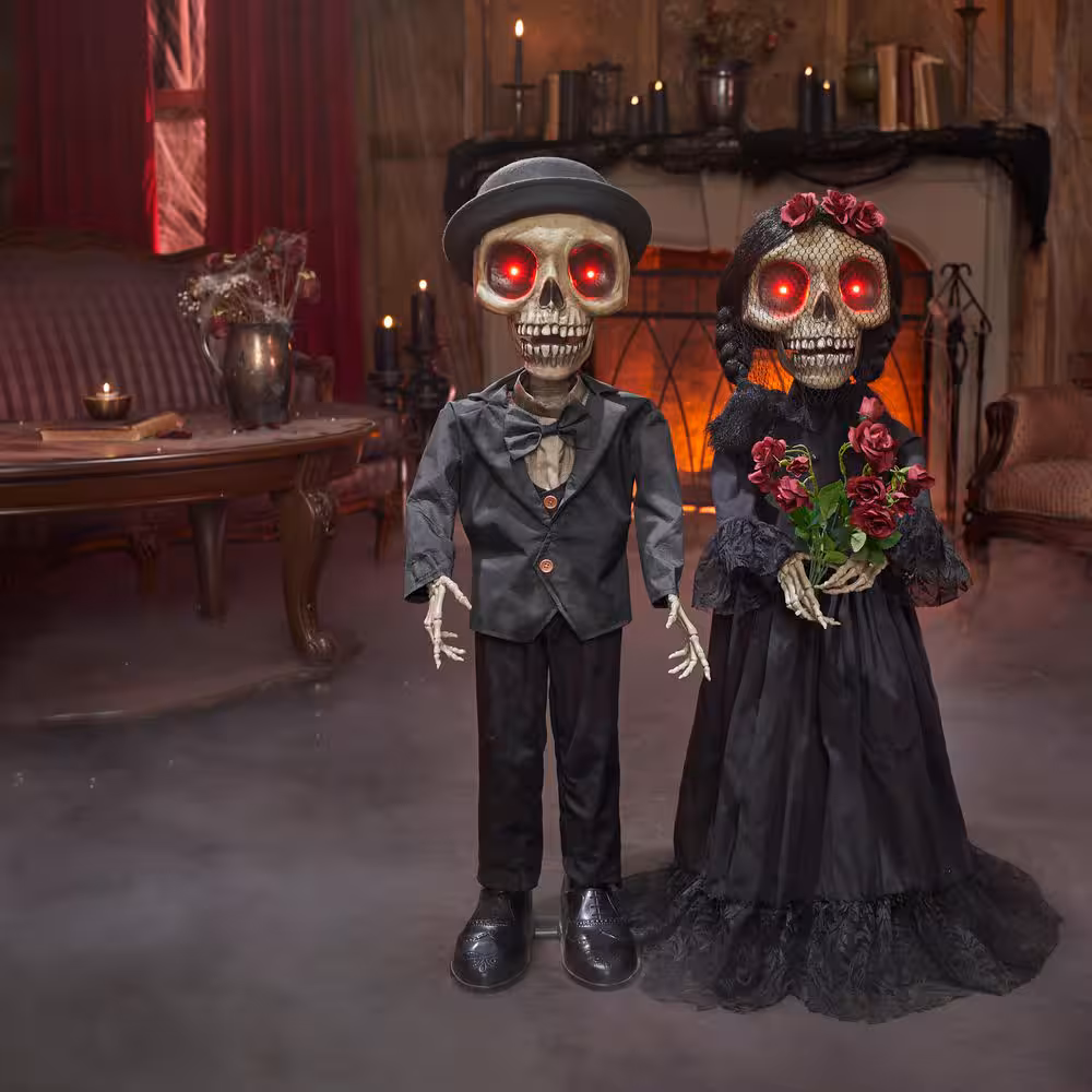 3 Fuß (ca. 91 cm) zweiteilige 'Bis dass der Tod uns scheidet"-Duo-Halloween-Animatronik