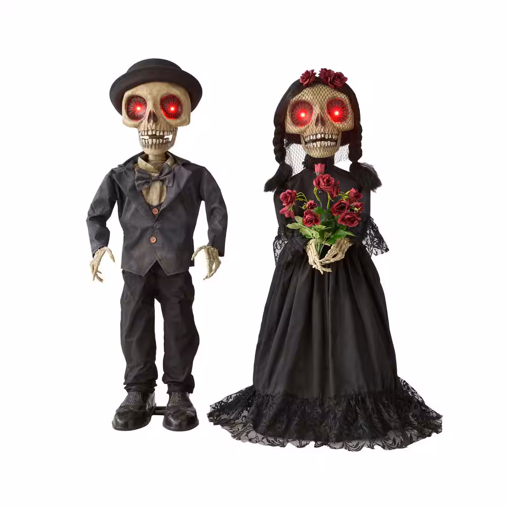 3 Fuß (ca. 91 cm) zweiteilige 'Bis dass der Tod uns scheidet"-Duo-Halloween-Animatronik