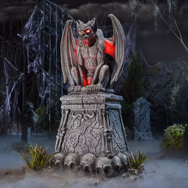 Gargouille animatronique d'Halloween à LED de 5,5 pieds