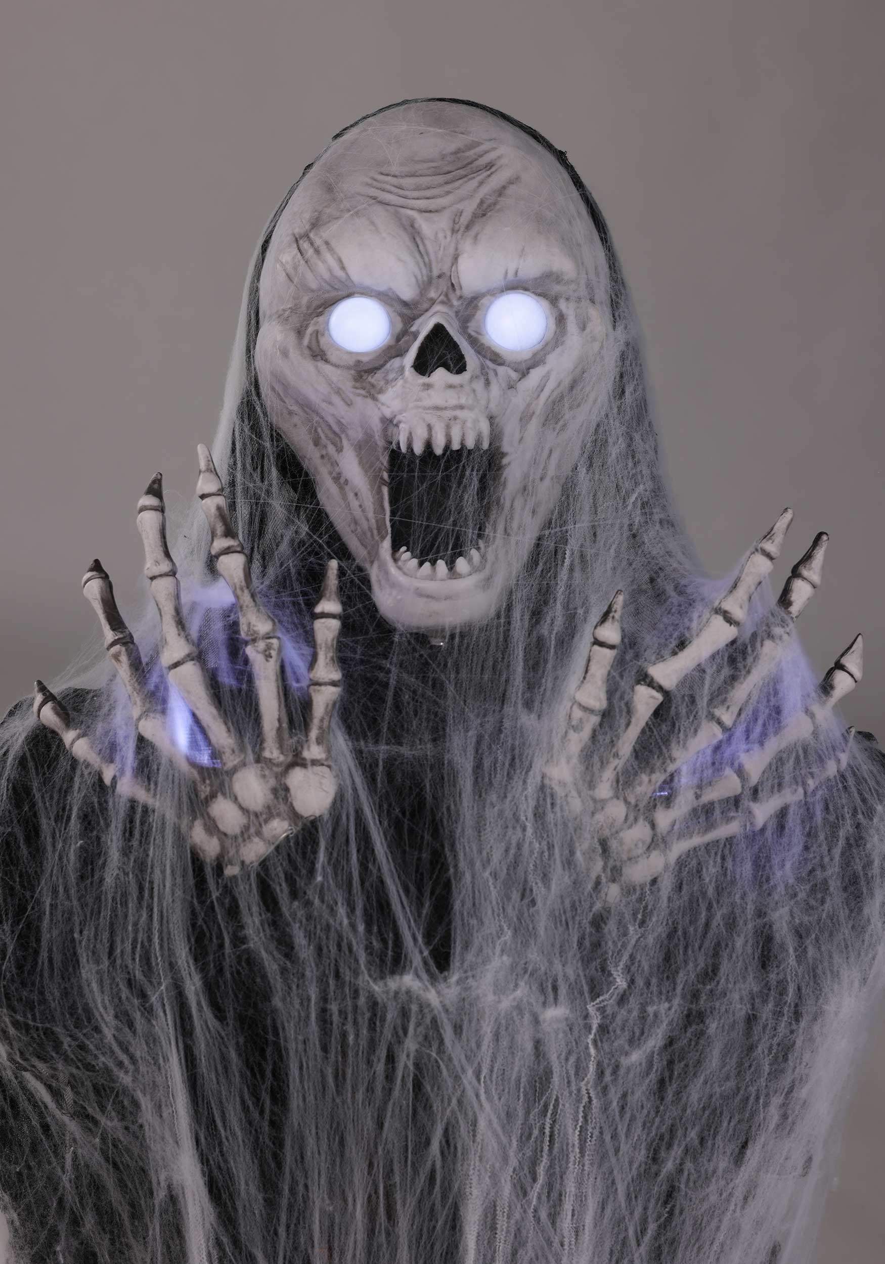 2.1ft Skull and Tombstone Halloween Animatronic
