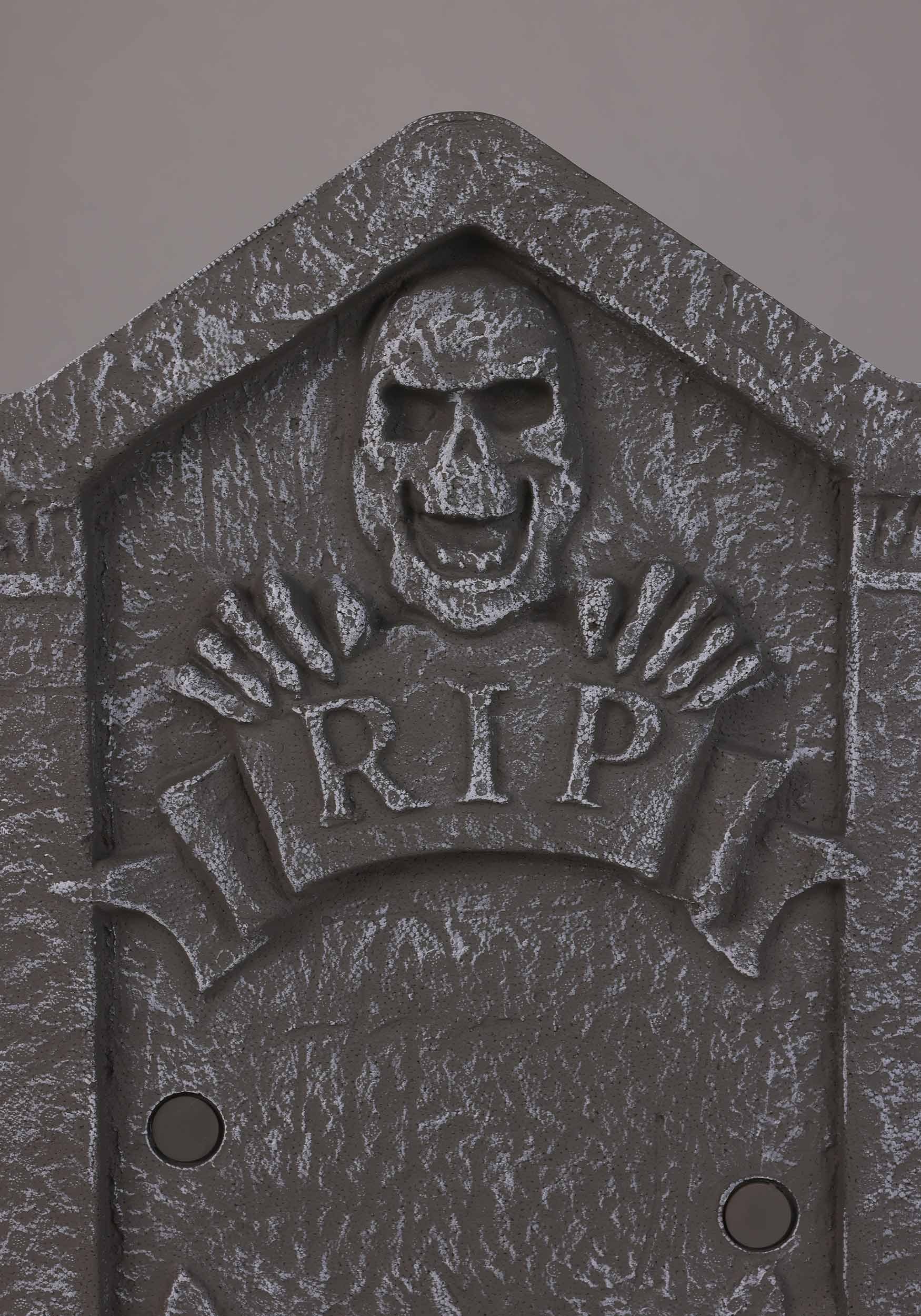 2.1ft Skull and Tombstone Halloween Animatronic
