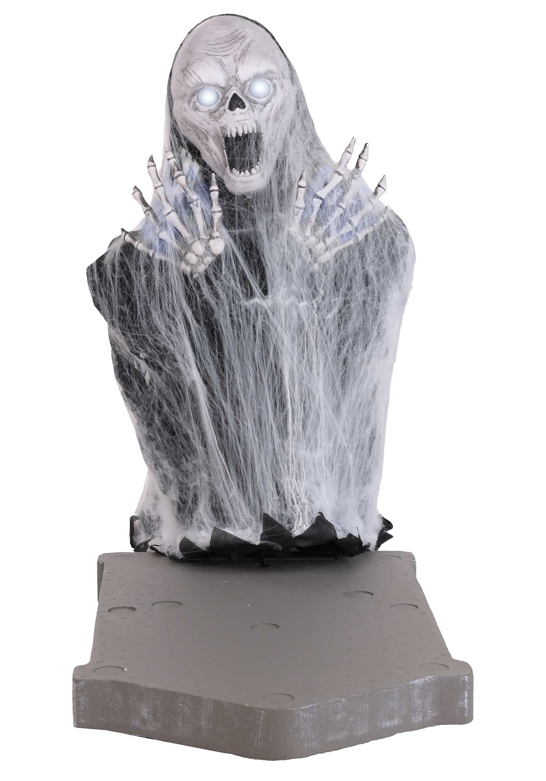 2.1ft Skull and Tombstone Halloween Animatronic
