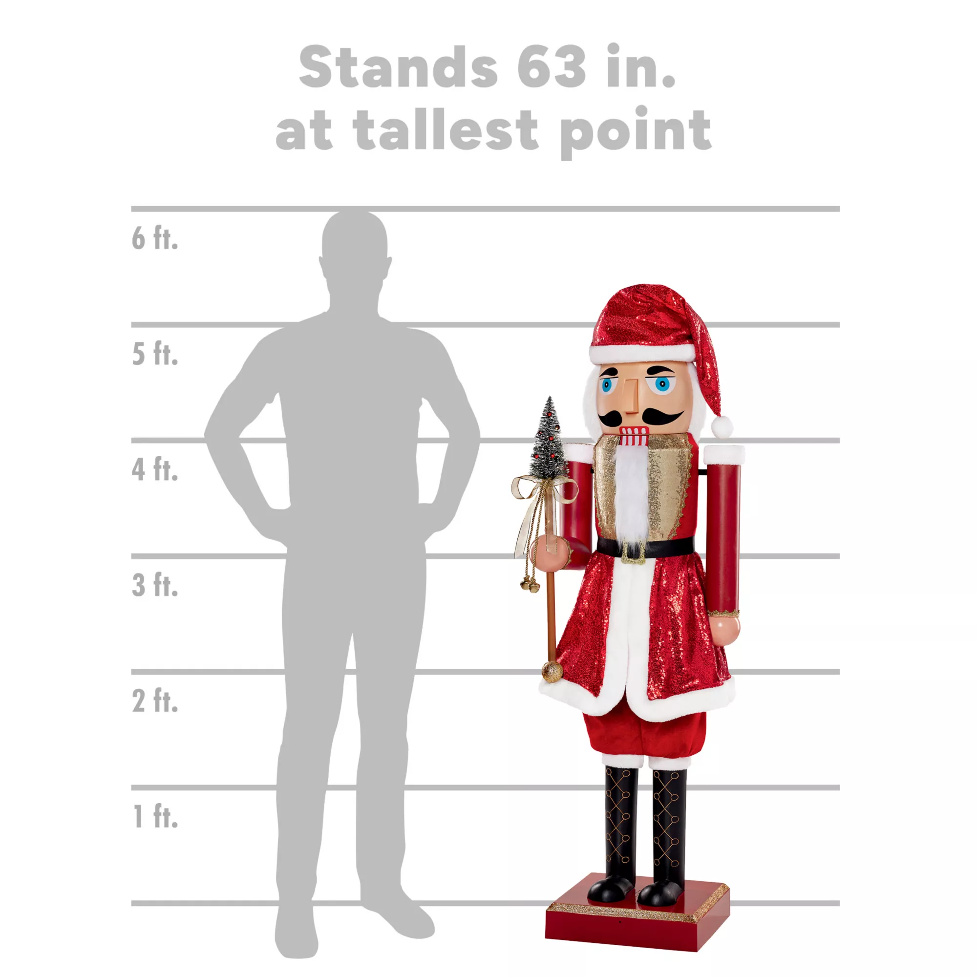 5ft Collapsible Santa Nutcracker Animatronic