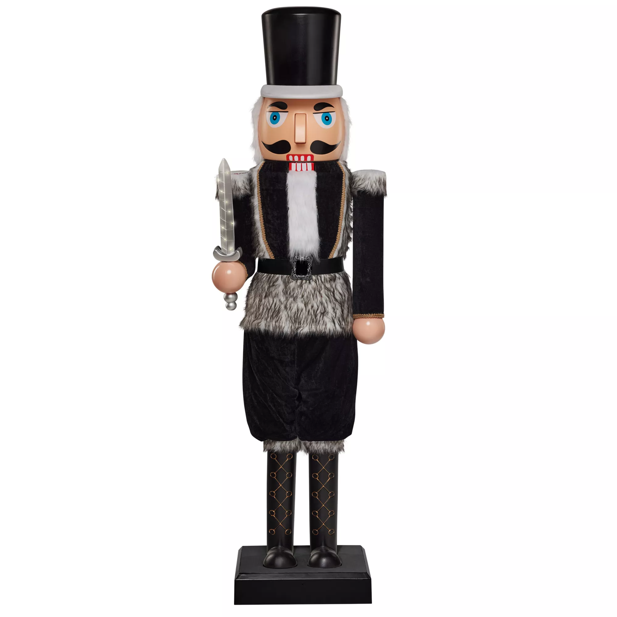 5ft Collapsible Black Nutcracker Animatronic