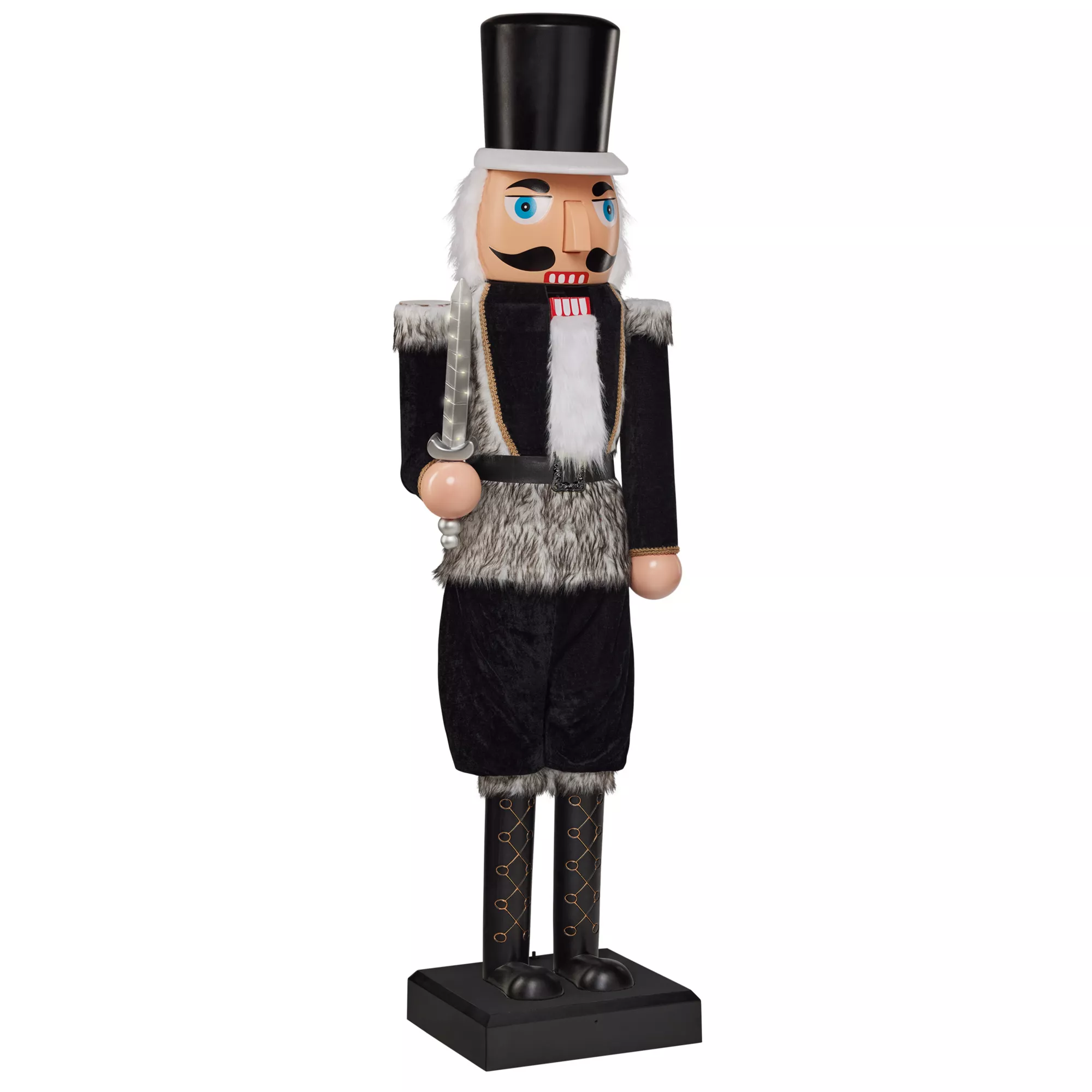 5ft Collapsible Black Nutcracker Animatronic