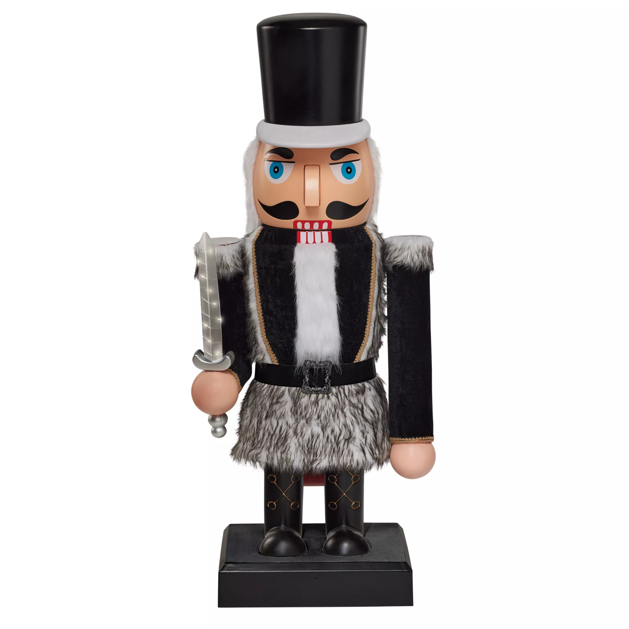 5ft Collapsible Black Nutcracker Animatronic