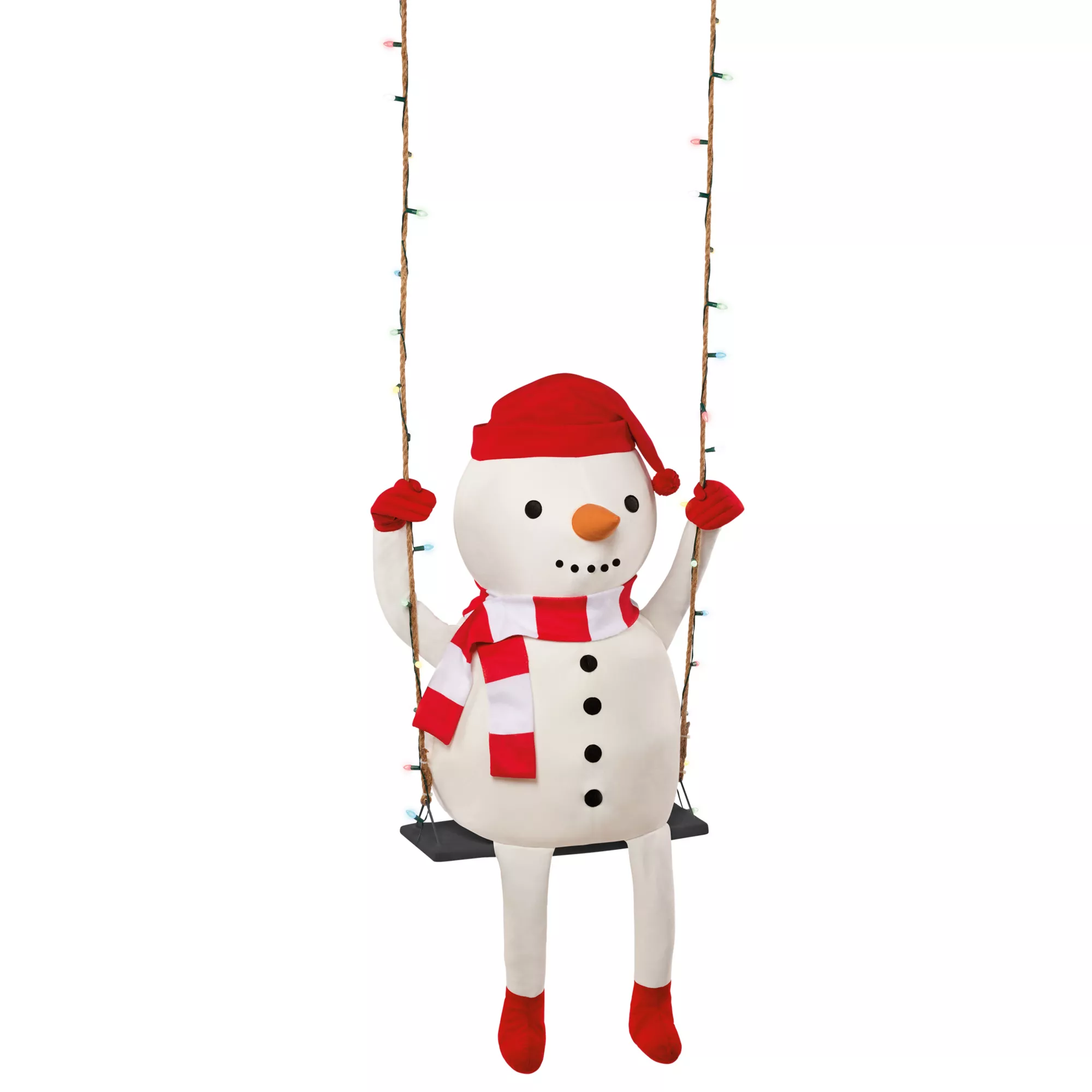 3.8ft Swinging Snowman Animatronic