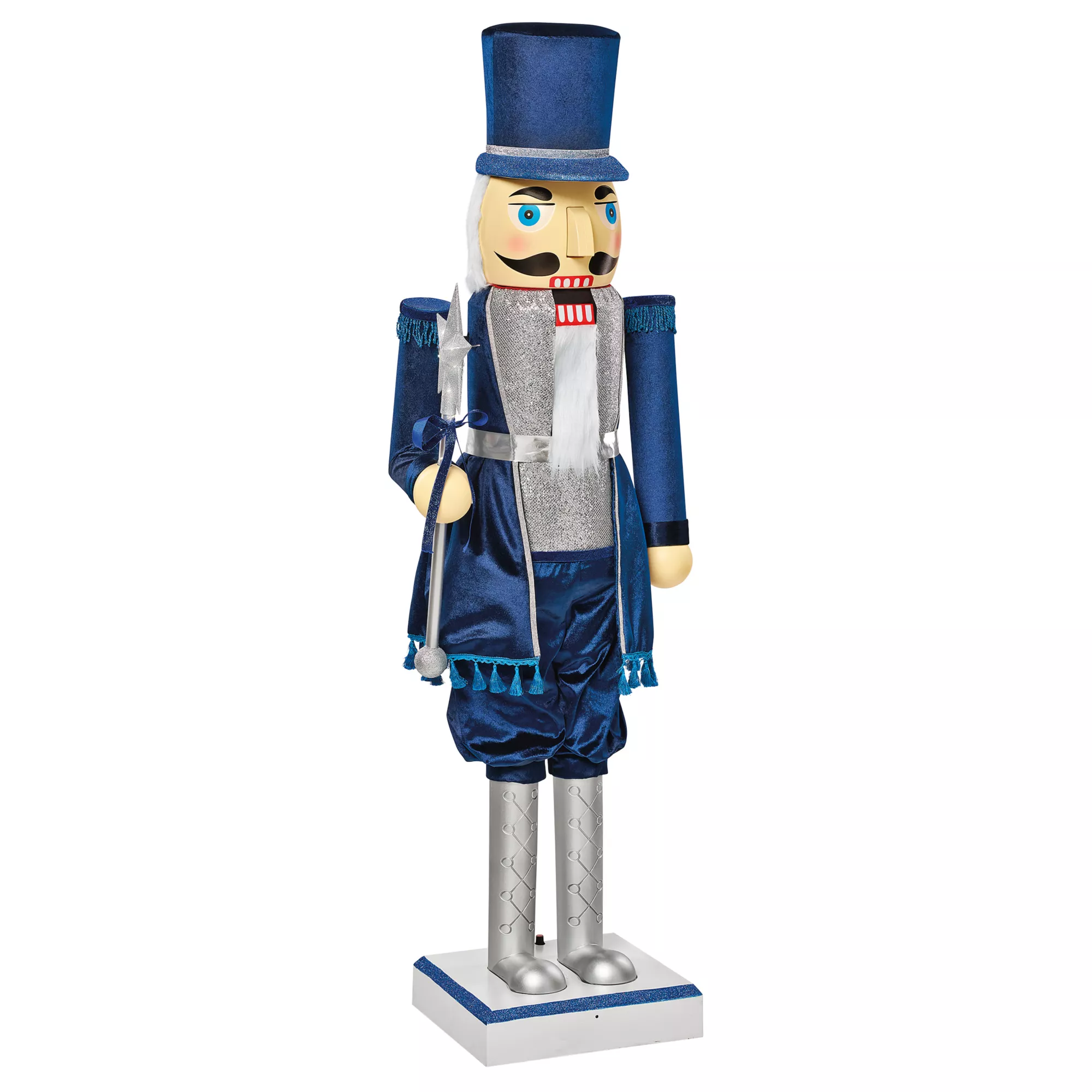 5ft Collapsible Navy Blue Nutcracker Animatronic