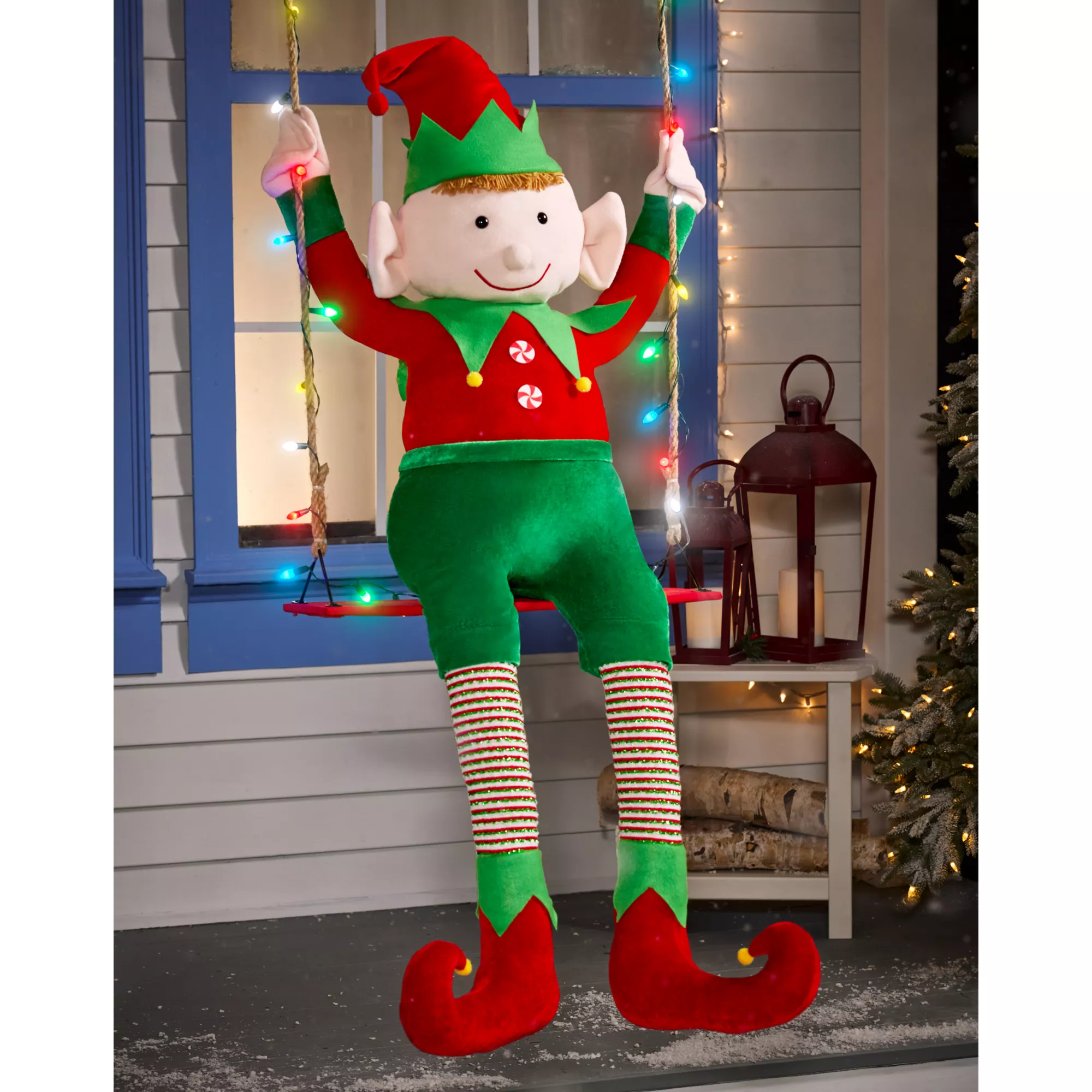 4ft Swinging Elf Christmas Animatronic