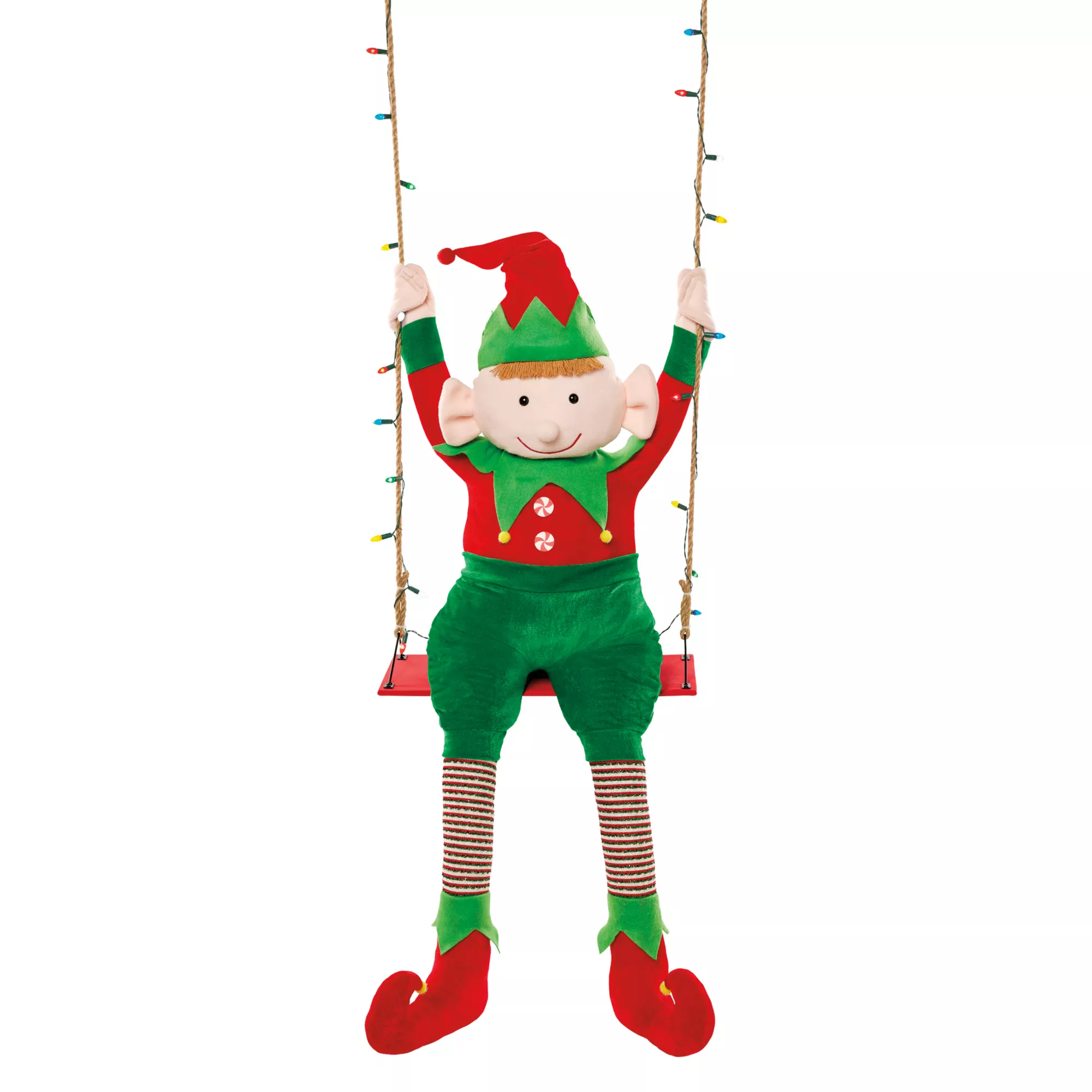 4ft Swinging Elf Christmas Animatronic
