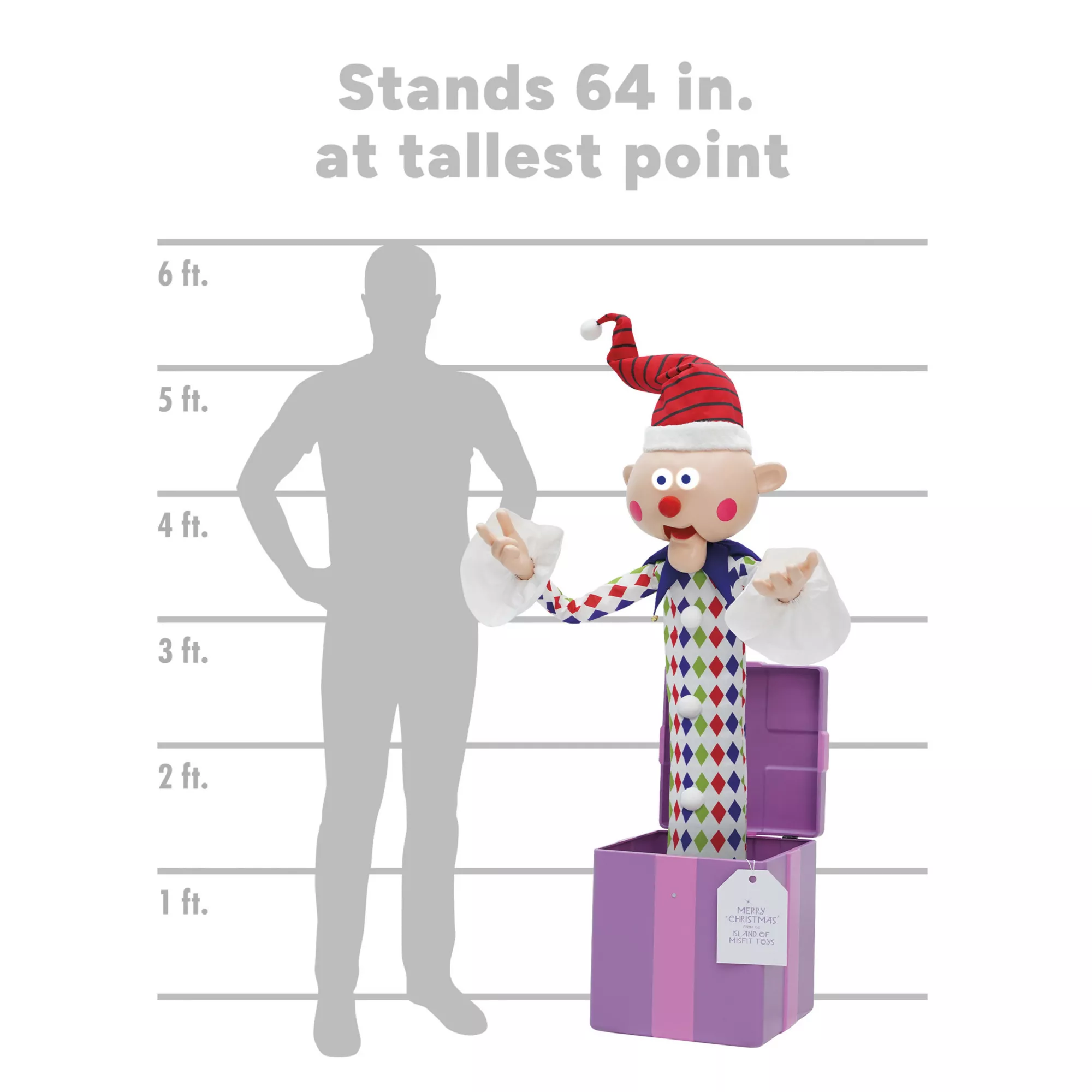Rudolph the Red-Nosed Reindeer - 5ft Misfit Charlie-in-the-Box Animatronic