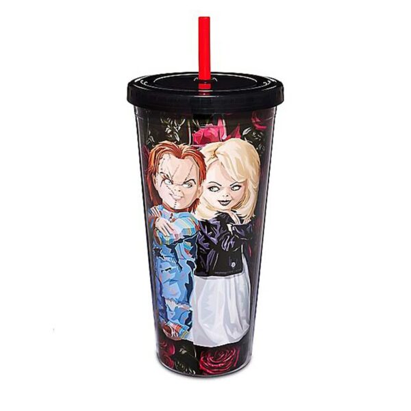 Tasse avec paille Chucky et Tiffany « Crazy In Love » (Spirit Halloween)