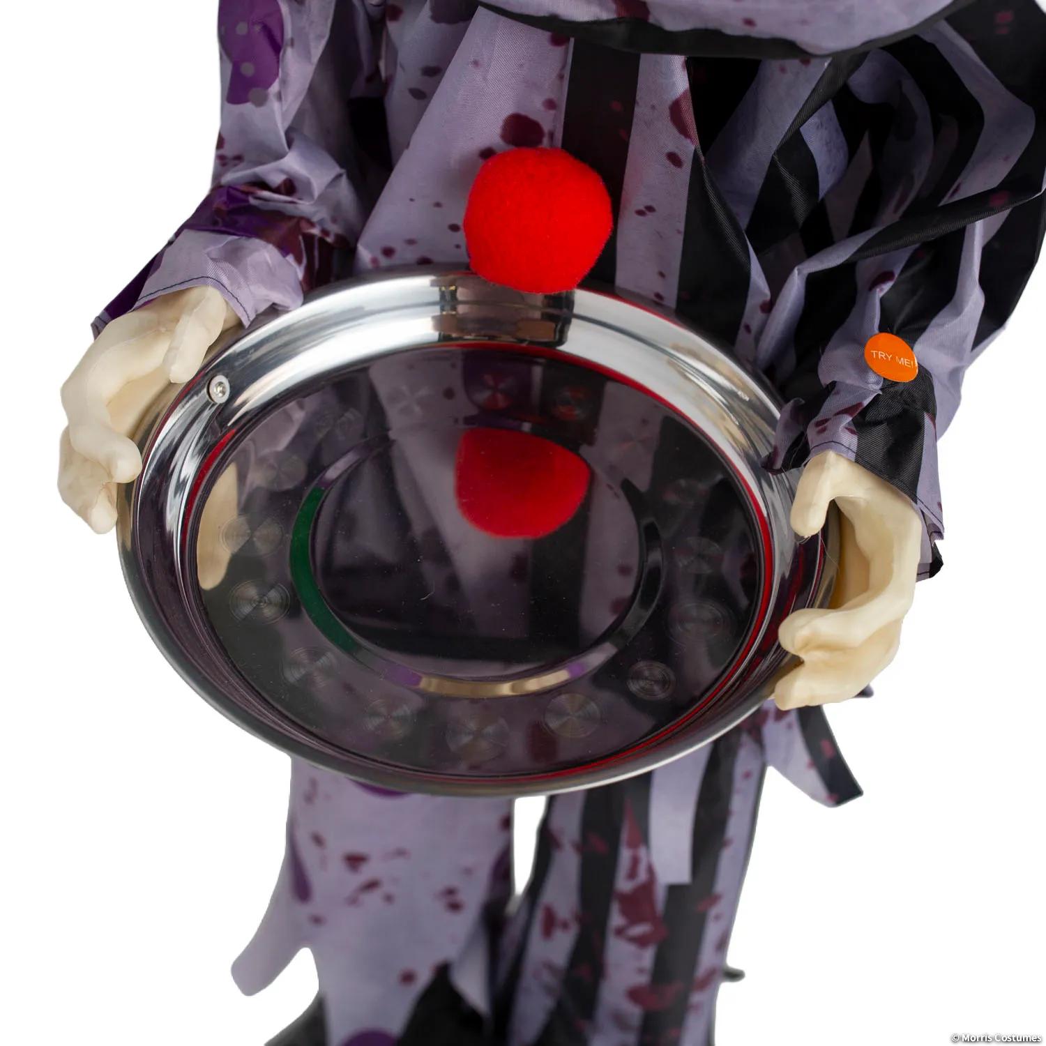 3ft Talking Clown with Trick or Treat Plate Halloween Animatronic