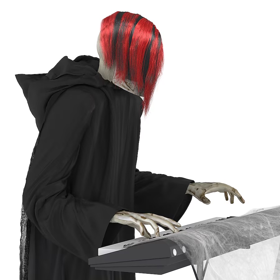 6 Fuß großes Skelett-Sensenmann-Keyboard-Spieler Halloween-Animatronic