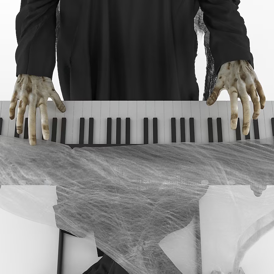 6 Fuß großes Skelett-Sensenmann-Keyboard-Spieler Halloween-Animatronic