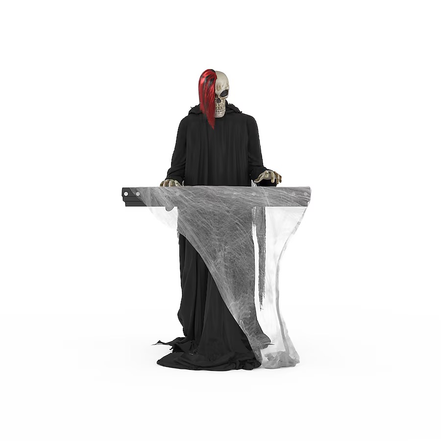 6 Fuß großes Skelett-Sensenmann-Keyboard-Spieler Halloween-Animatronic