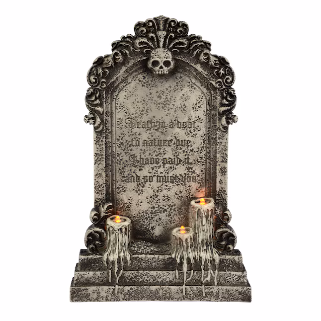 Death is a Debt LED Plastic Tombstone