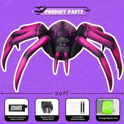 9ft Giant Tarantula Spider Halloween Inflatable