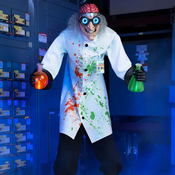 6ft Dr. Archibald Tinkerdoom the Mad Scientist Halloween Animatronic