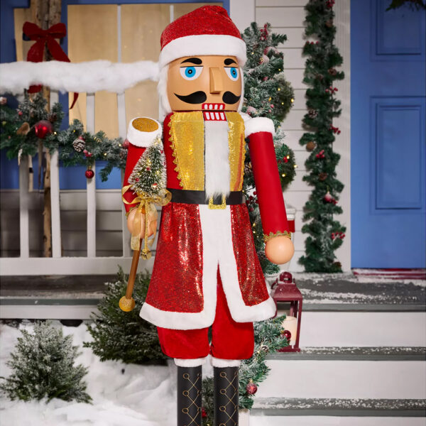 5ft Collapsible Santa Nutcracker Animatronic