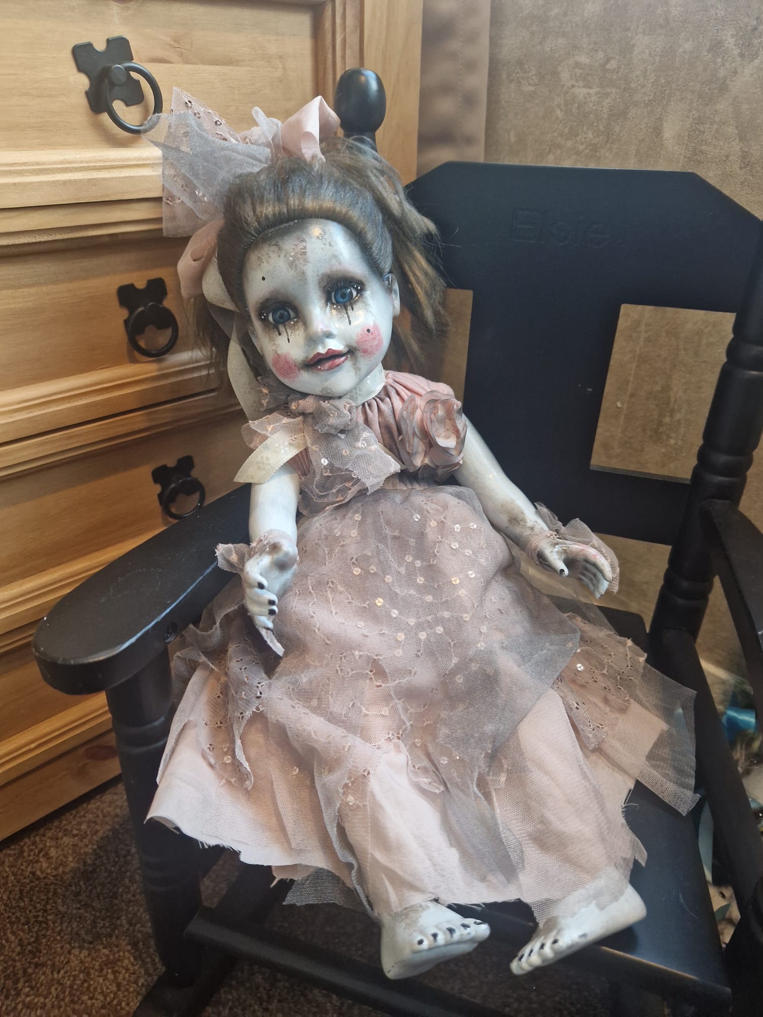 OOAK Scary Horror Doll - Weeping Rose