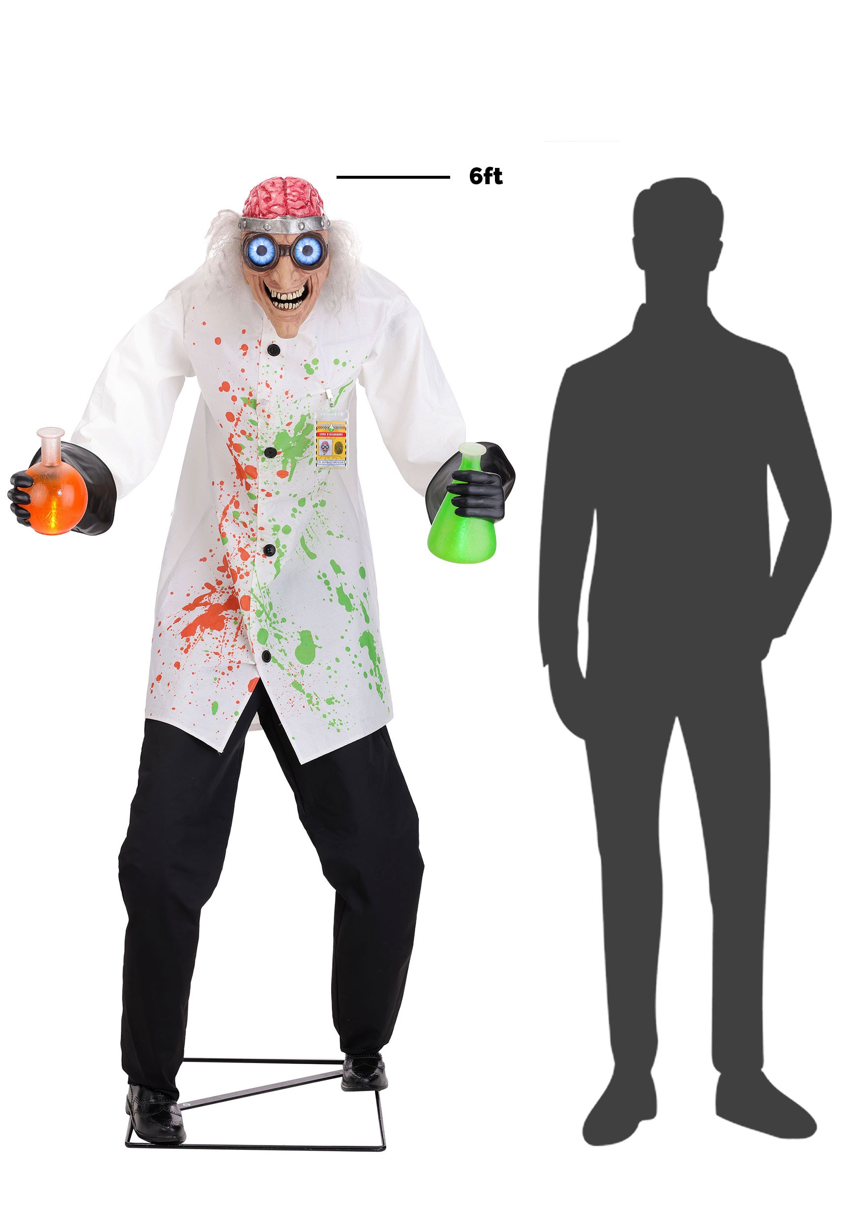 6ft Dr. Archibald Tinkerdoom the Mad Scientist Halloween Animatronic