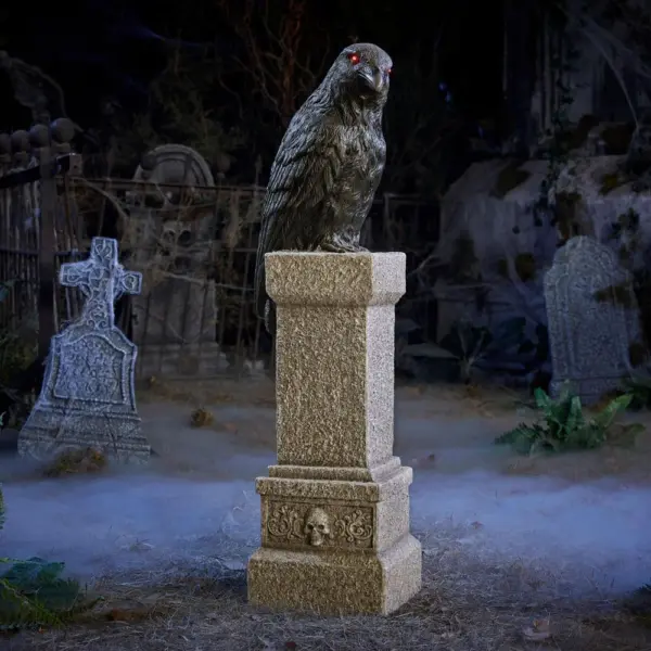 LED Perched Raven Halloween Decoration