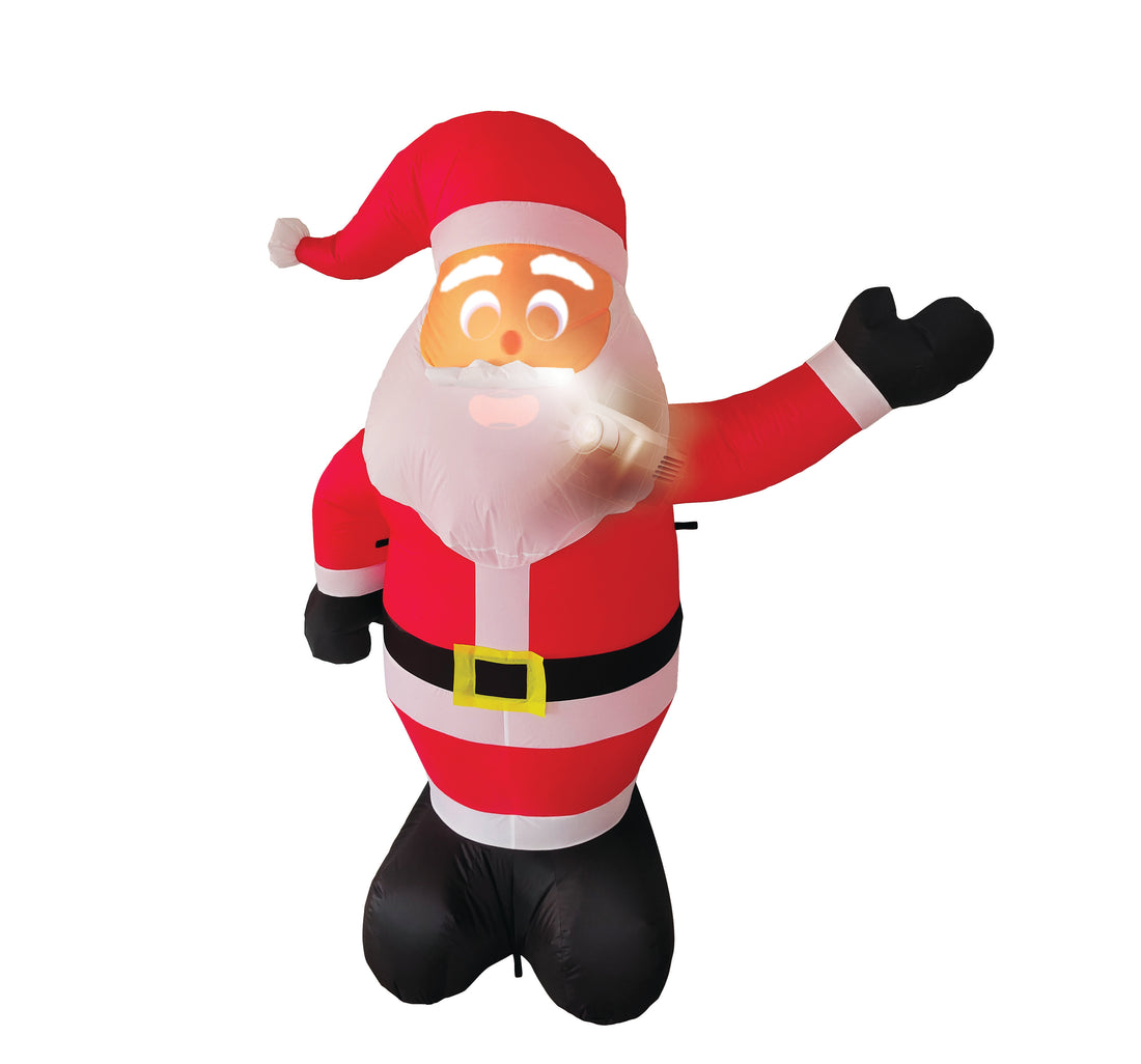 Animated Inflatable 7ft SanTek Claus with Projector & Speaker